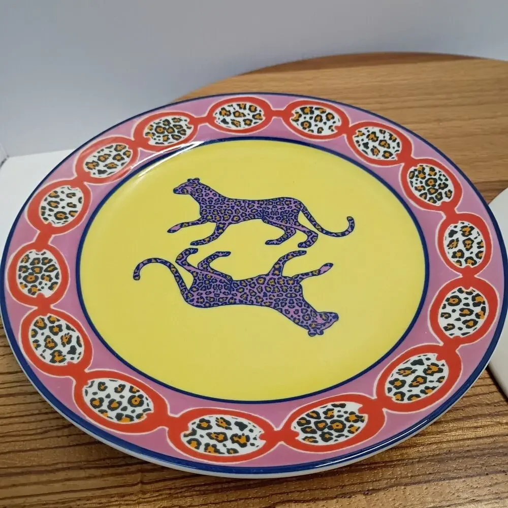 Anthropologie Leopards Dessert Side Plate (Set of 2, Rare)